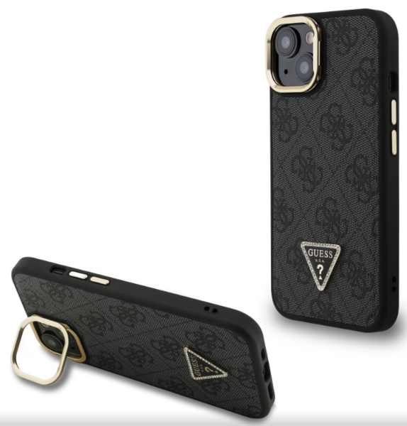 iPhone 13 Guess - 986 - STRASS TRIANGLE LOGO MAGSAFE -fekete