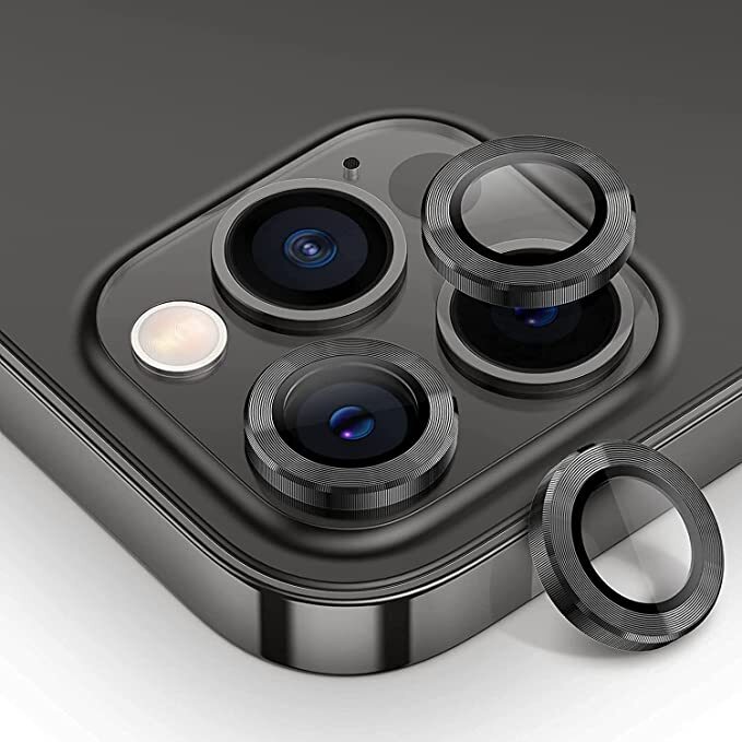 iPhone 17 Pro / 17 Pro Max metal kamera lencse üvegfólia - feket