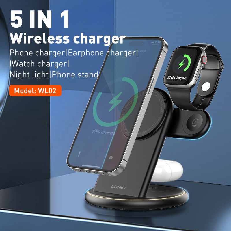 LDNIO WL02 5in1 15W wireless töltő