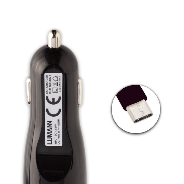Lumann 1A type C autós töltő, fekete