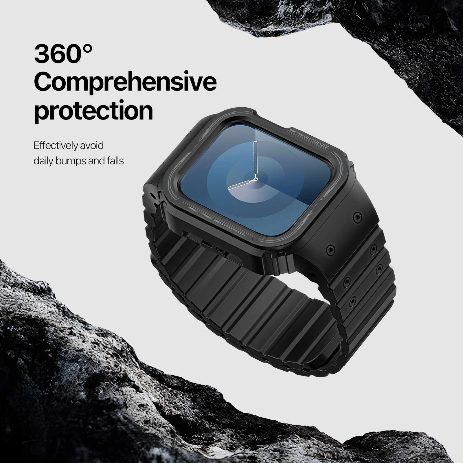 Dux OA Series Watch óraszíj + tok, 49mm, fekete
