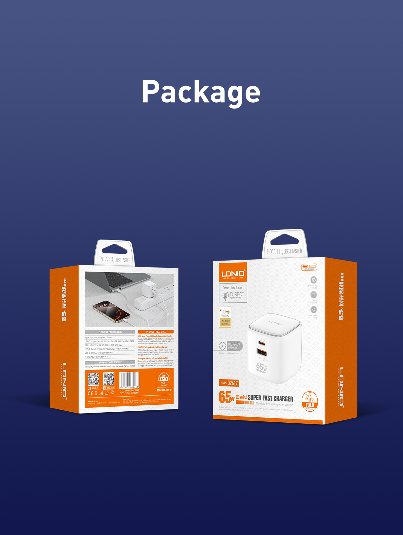 LDNIO Q2617 65W A + C hálózati töltő adapter
