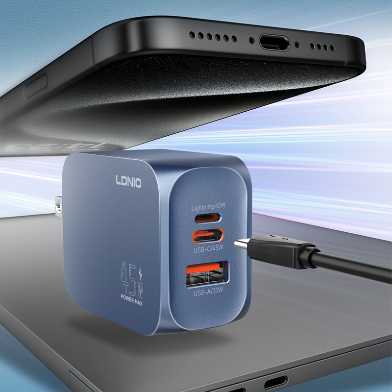LDNIO Q6 45W A + C + L hálózati töltő adapter