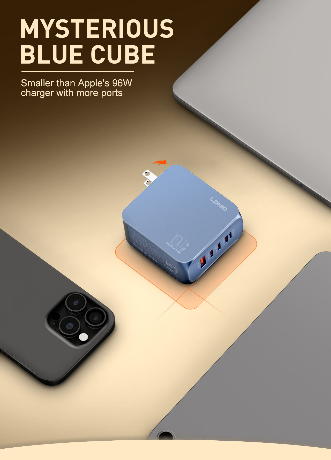 LDNIO Q8 100W A + C + L hálózati töltő adapter