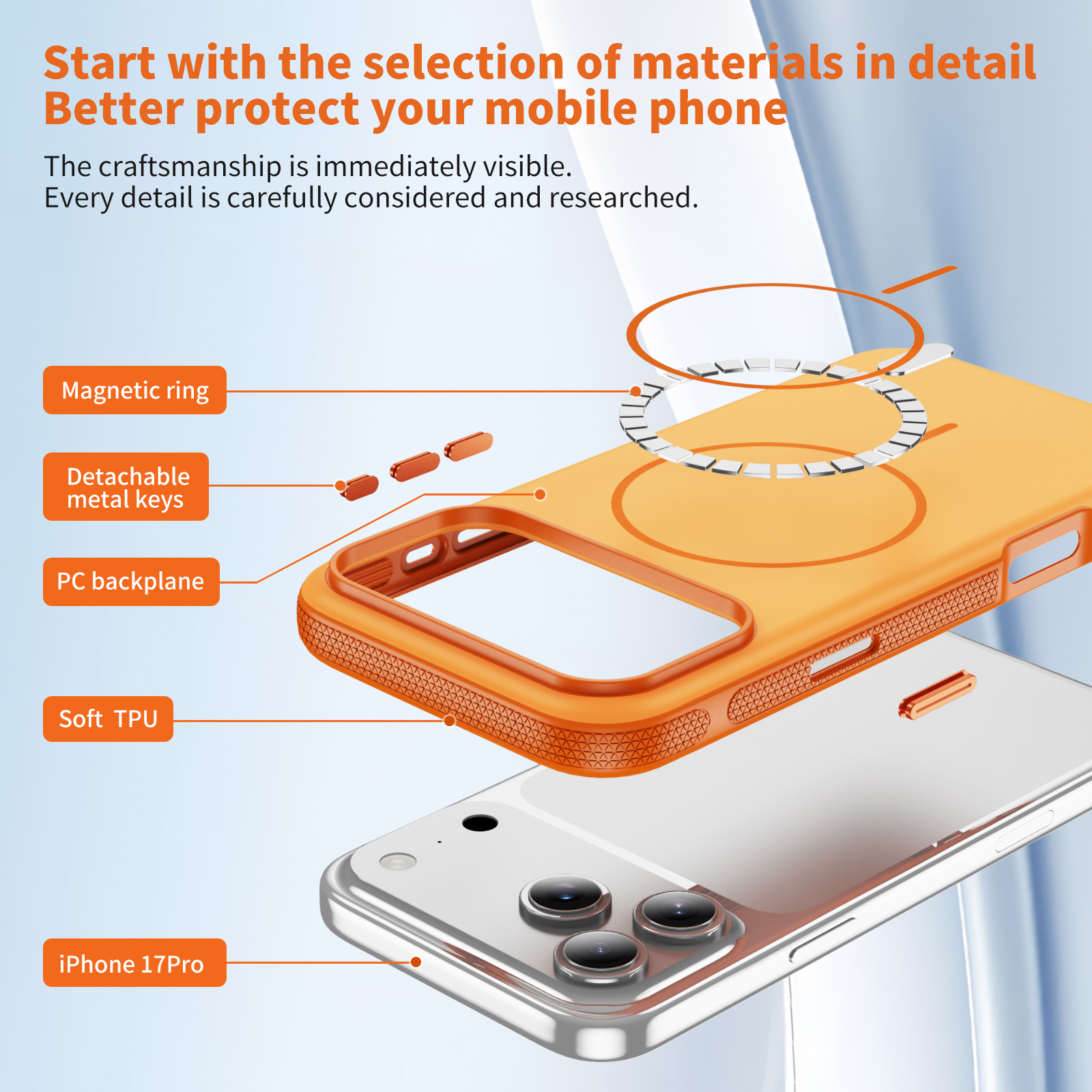 PASTEL MATTE iPhone 17 orange + orange